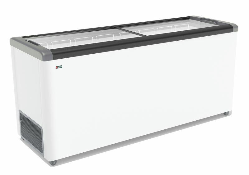 ЛАРЬ МОРОЗИЛЬНЫЙ GELLAR FG 700 С ПРЯМОЕ СТЕКЛО СЕРЫЙ (ПРОПАН)